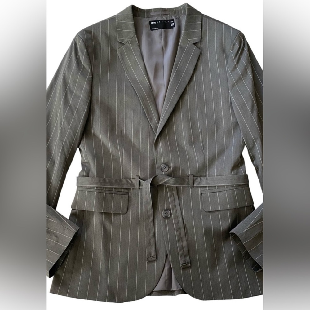 ASOS Design Women’s Charcoal Pinstripe Blazer